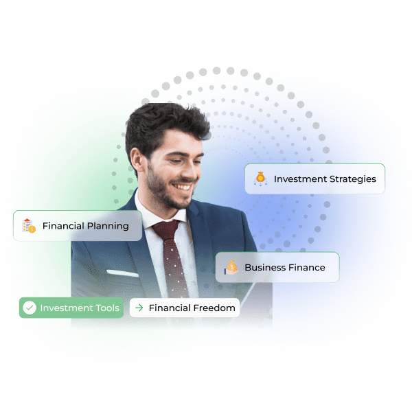 Financial analysis charts and investment planning tools