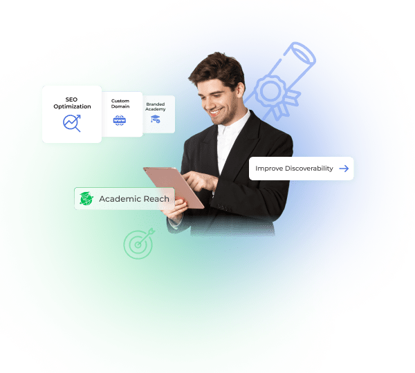 SEO optimization and brand discovery for academic platforms