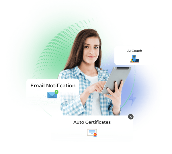 Automated certificate generation and AI coaching tools