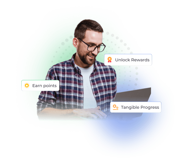 Custom points engine dashboard with progress tracking